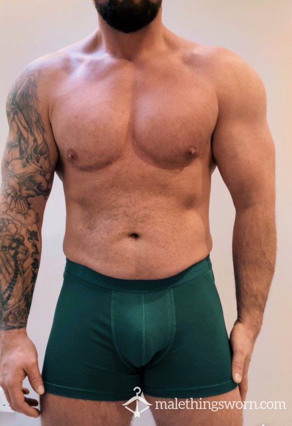 🐶🦴 Simple Collection - Standard Green Cotton Briefs 🐶🦴 - Including 24 Hours Wear And ONE Gym Session. Give A Dog A Bone....