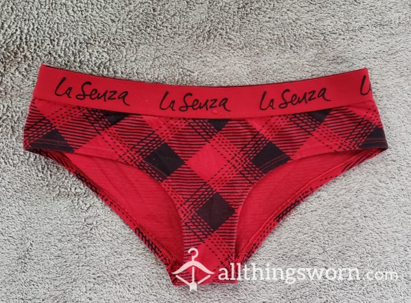 Sexy Red La Senza Plaid Panties Worn By Hard Working Milf 😍 Size M ♥