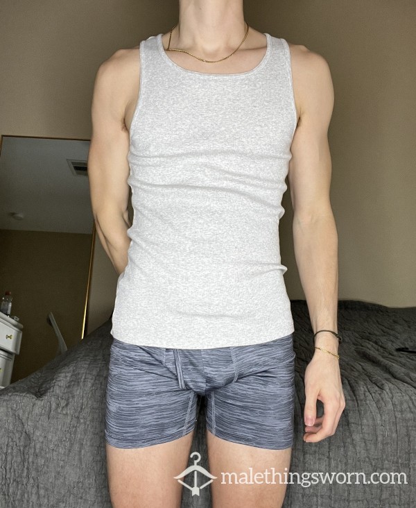 1 WEEK WORN WIFEBEATER From A Skater Jock Twink (gray)