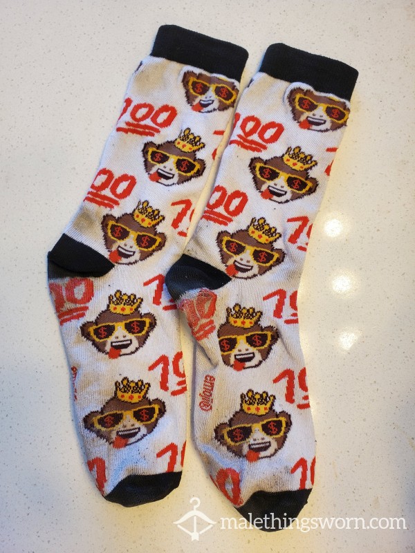100 Monkey King Emoji Crew Socks