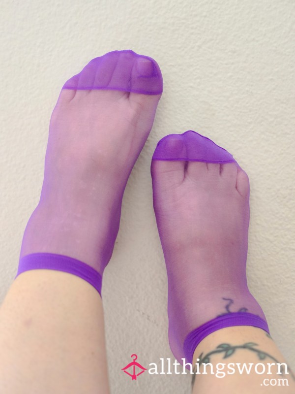 2 Day Wear Purple Nylon Socks