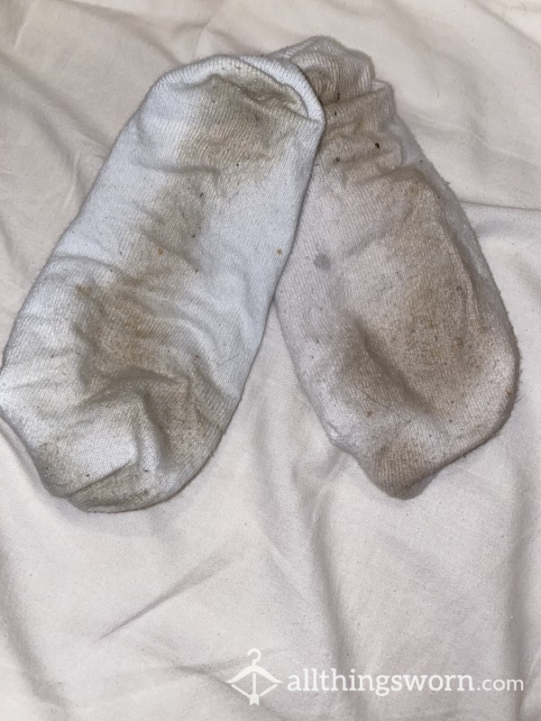 2 Day Worn Socks, That Have Sweaty Feet Juice And Stain Discolouration From It
