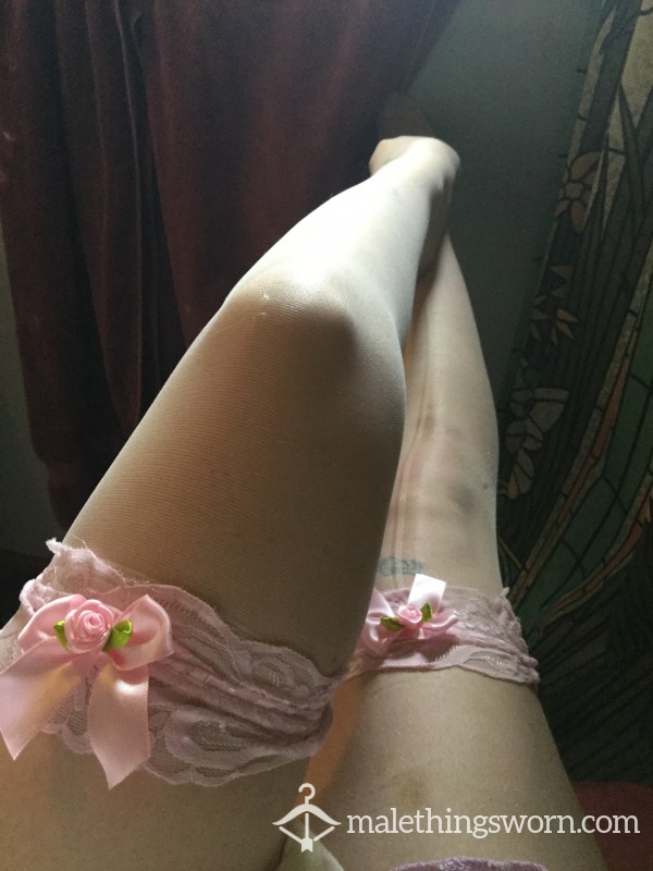 27 Hour WORN AND DIRTY Pink Stockings