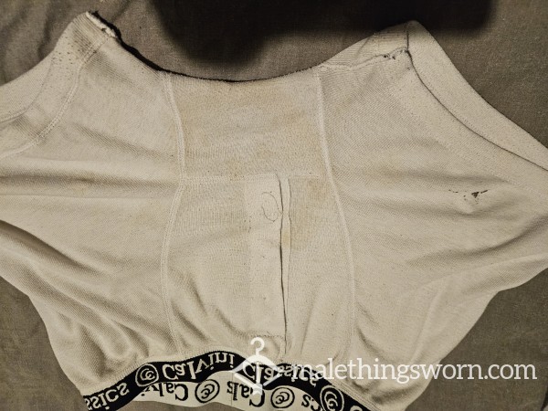 7 Day Worn White Boxers With Cum