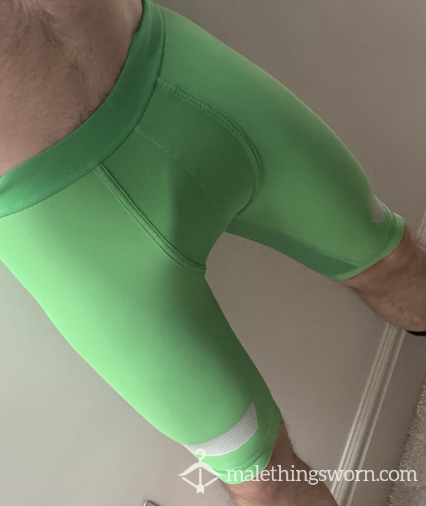 SOLD - DM ME FOR SIMILAR Adidas Compression Short Green - Well Worn And Abused