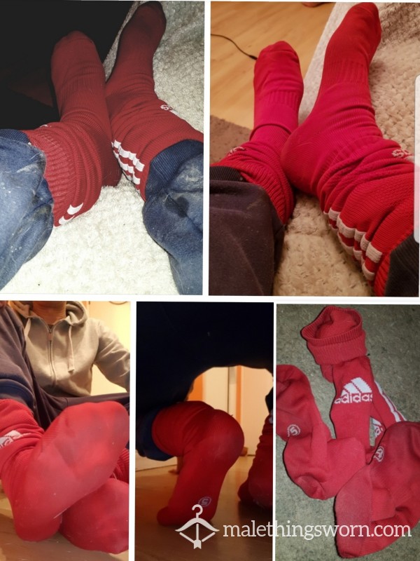Adidas Worn Red Footies