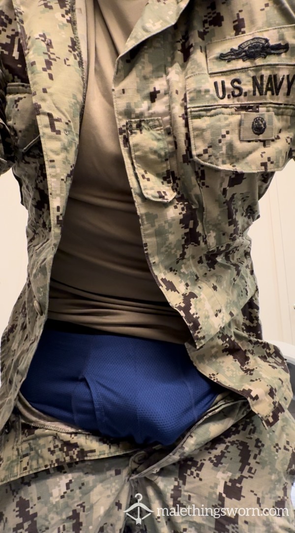 After Duty Showing Off Bulge In Full Uniform