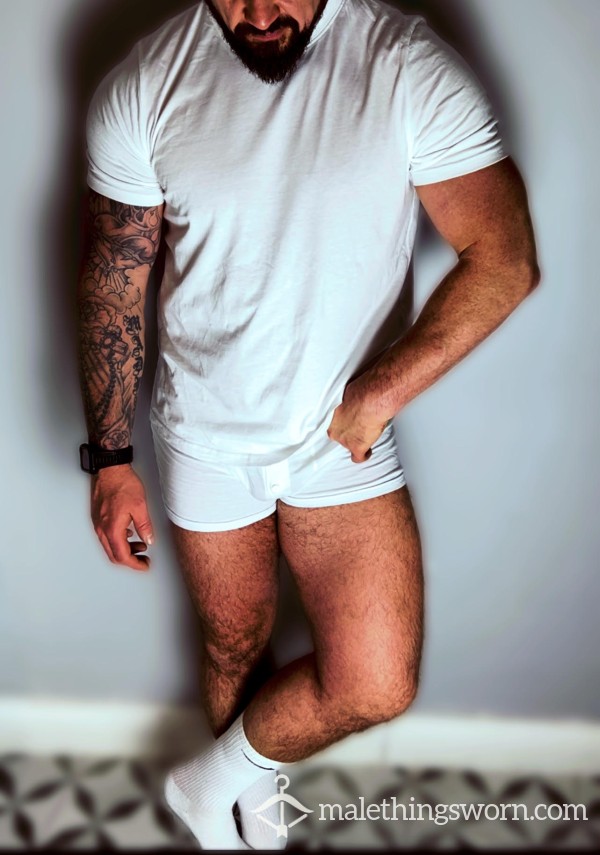 🐻‍❄️👨‍🦳👩‍🦳All'white-everything. Socks,Tee,Boxers (Let Me Make Them Dirty!) £65 Bundle - You Dirty Sod 🐻‍❄️👨‍🦳👩‍🦳
