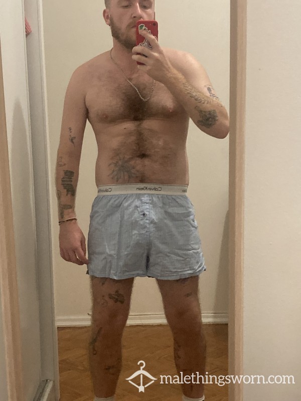 Almost New Calvin Klein Loose Boxer Shorts Light Blue - You Can Have Them However You Want: Covered In Cum, Piss, Spit, Sweat, Stink... Whatever ;)