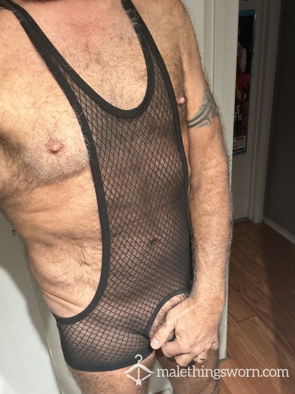 Andrew Christian Size Large One Piece Mesh With Open Front And Back