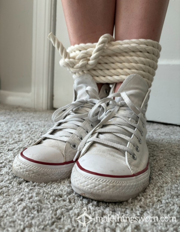 Ankles Bound In White High Top Converse