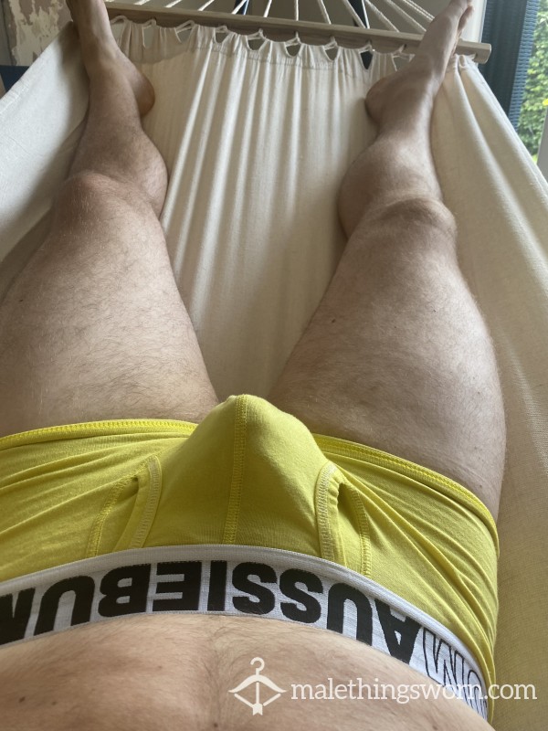 Sunny Yellow AussieBum Trunks Size Medium (worn)