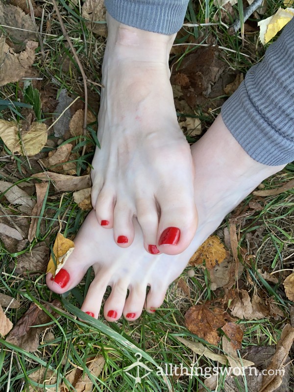Barefoot Autumn Walk
