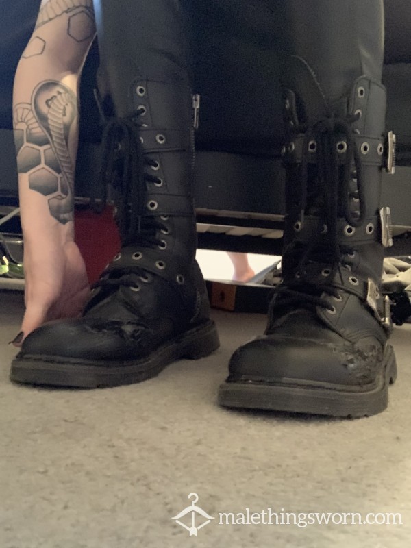 Demonia Goth Combat Boots