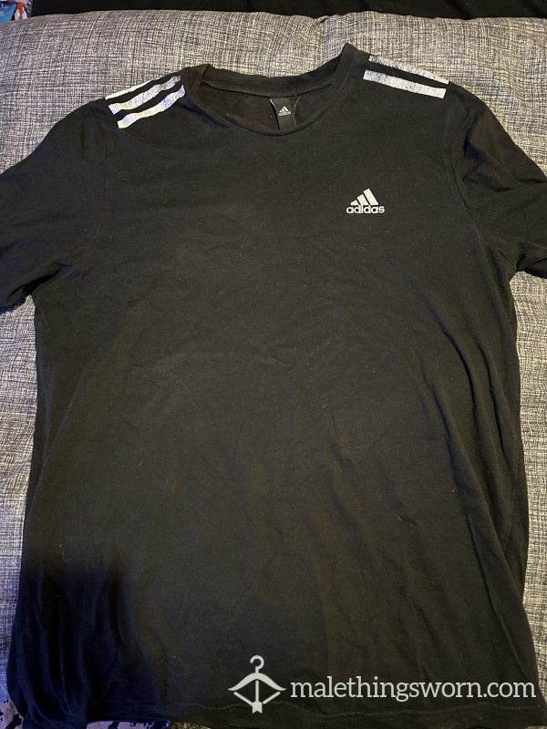 Black Adidas T-Shirt - Well Worn, Years Old