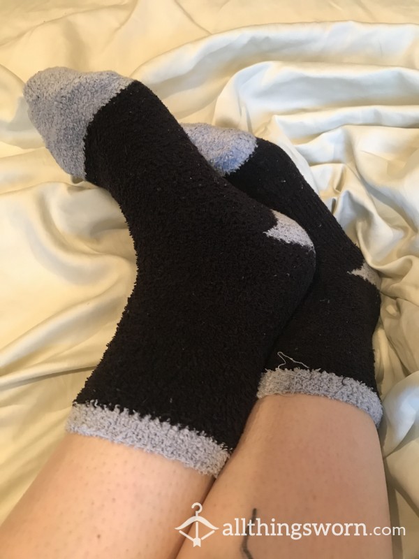 Black And Grey Fuzzy Socks