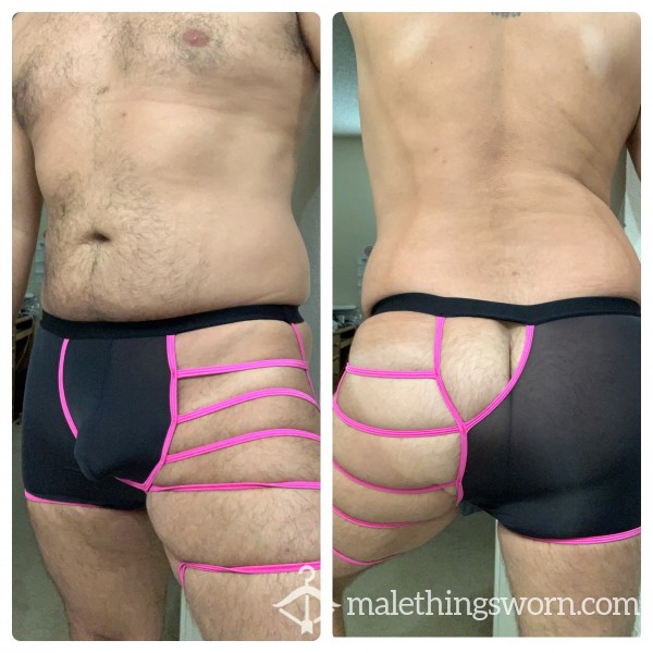 Black And Hot Pink Super Sexy Half Boxers