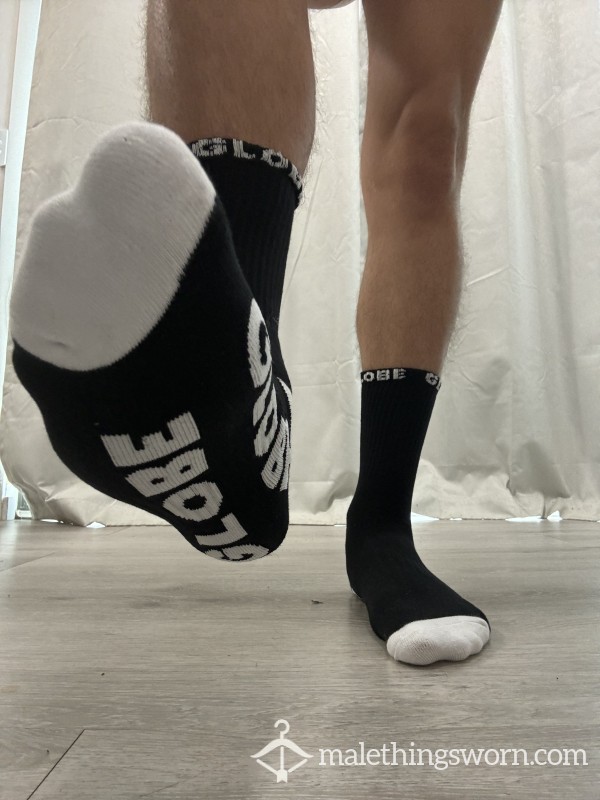 Black And White Globe Socks