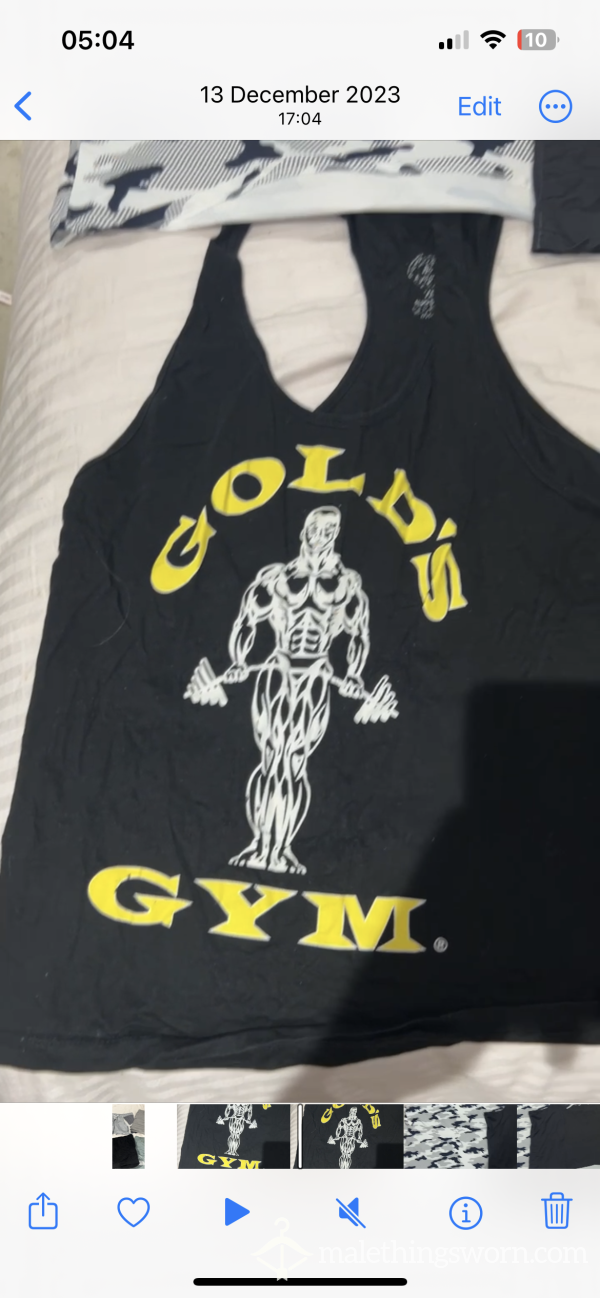 Black And Yellow Golds Gym Vest