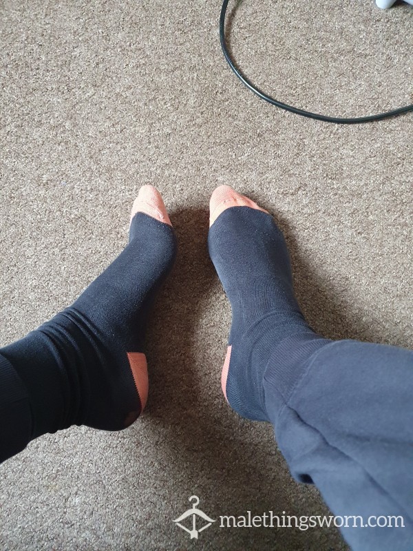 Black Business Socks With Coloured Toes And Heels