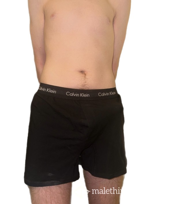 Black Calvin Klein Loose Boxers (5 DAYS WORN + CUM)