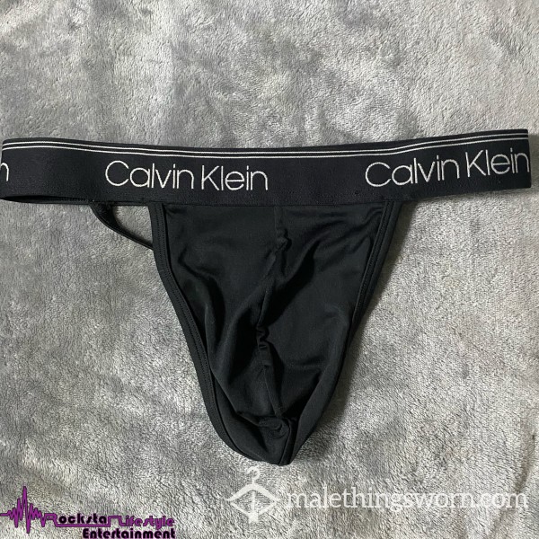 Black Calvin Klein Thong | WELL Worn Sweaty/c*mmy photo