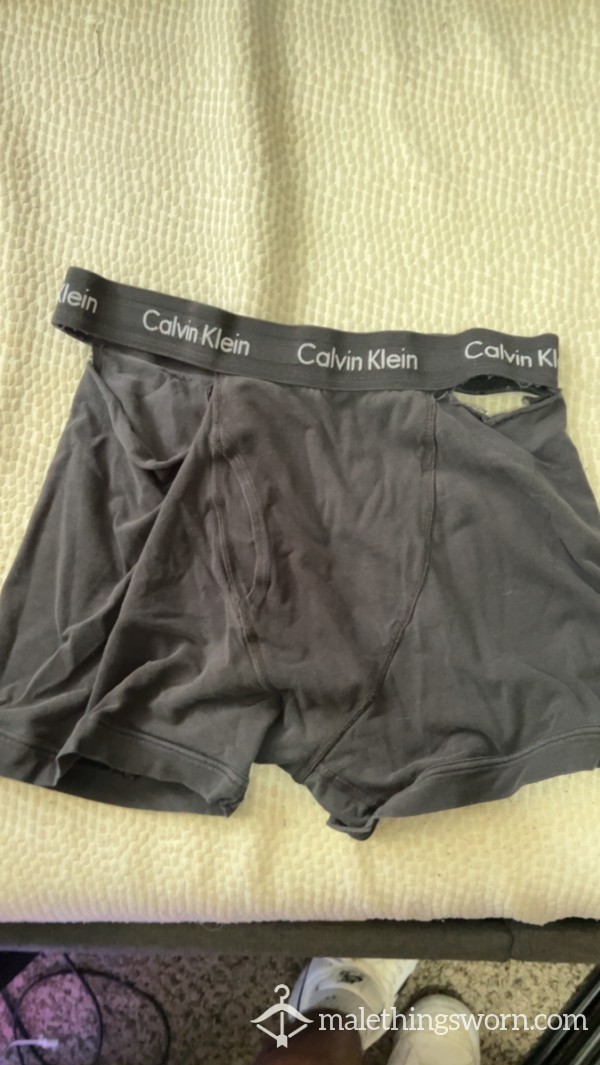 Black Calvin Kleins, Very Worn And Sweaty From The Gym, Great Musk.