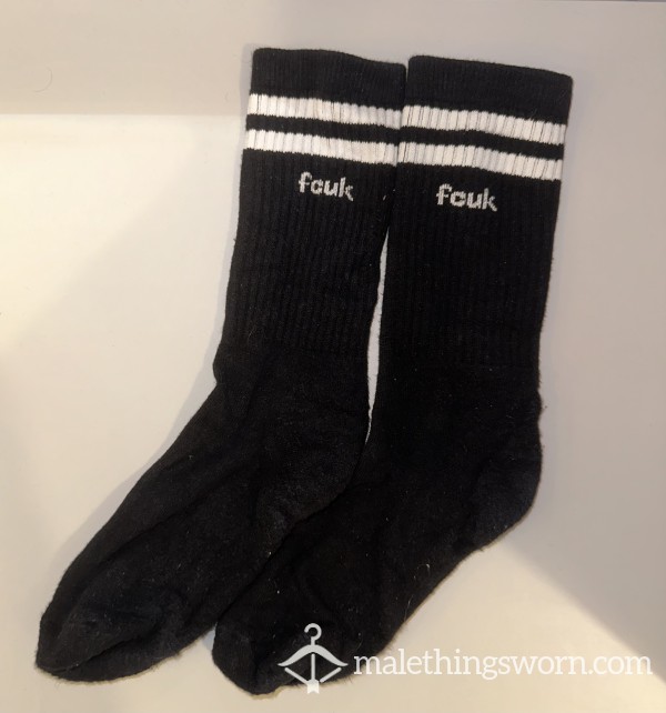 Black FCUK Socks (5 DAYS WORN + CUM)
