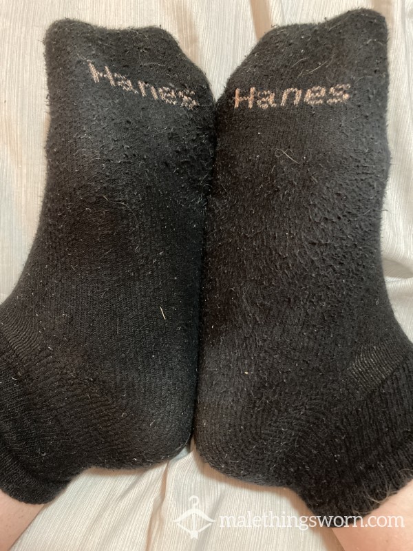 Black Hanes Ankle Socks Pair