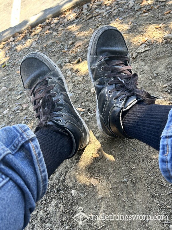 Black High Socks - Worked And Worn