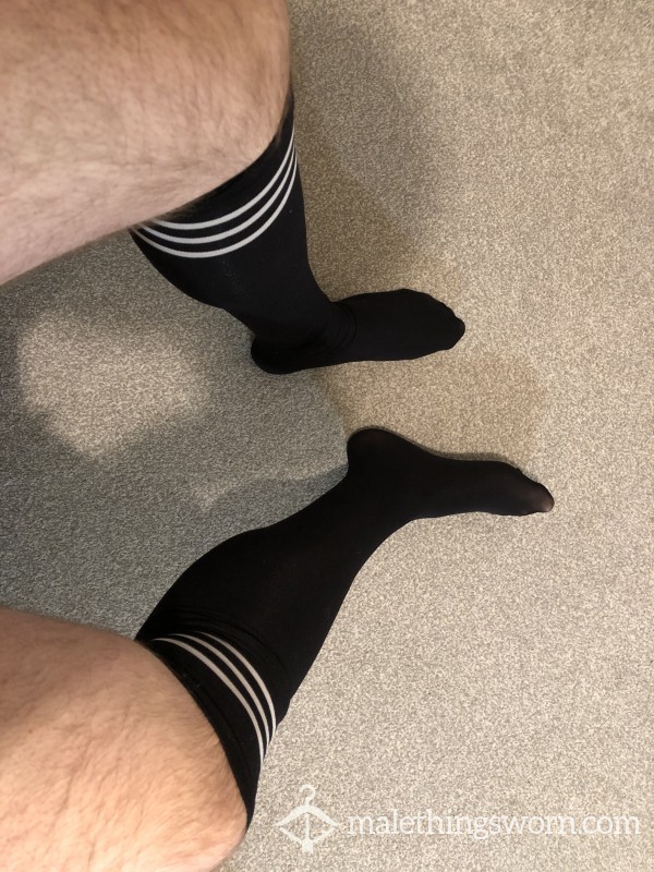 Black Knee Length Nylon Socks