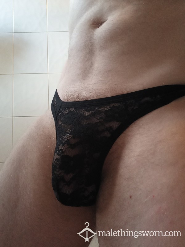 SOLD Black Lace Thong