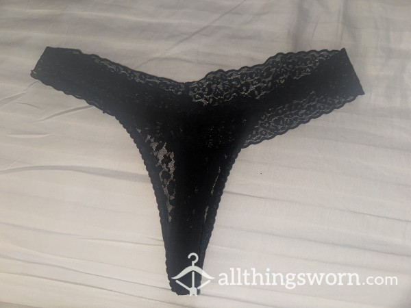 Scented Black Lace Thong