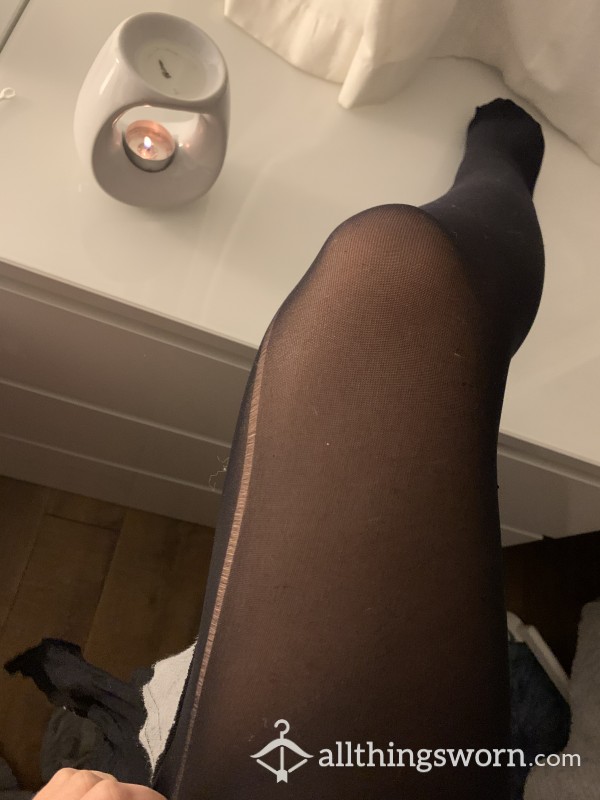 Black Opaque Laddered Tights From Being So Worn!