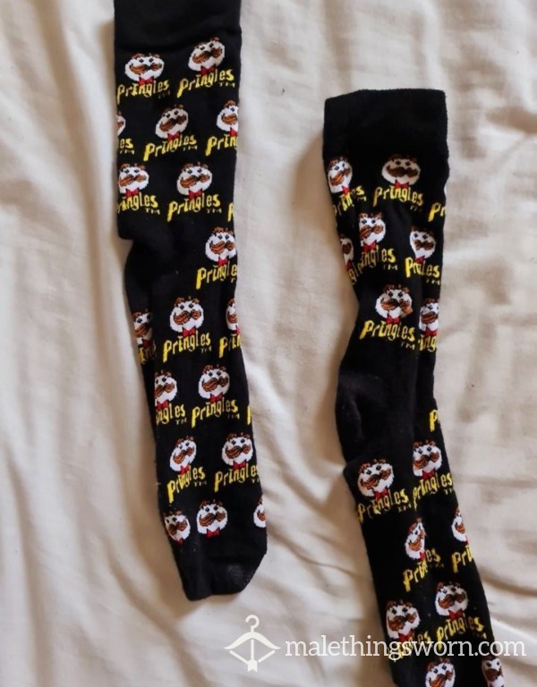 Black Pringles High Socks