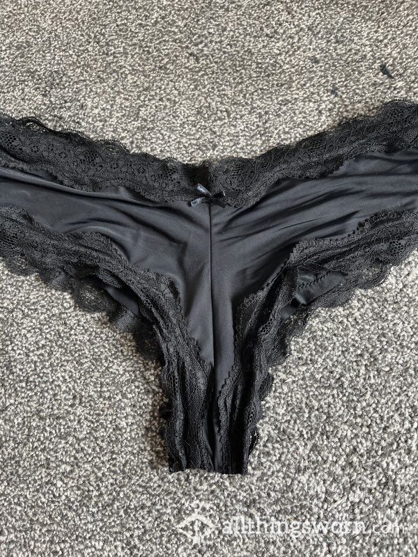 Black Silky WORN Panties!