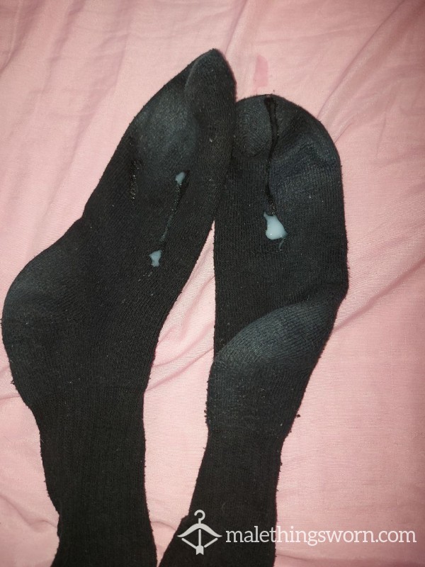Black Socks Where I Cum Calze Nere Sborrate