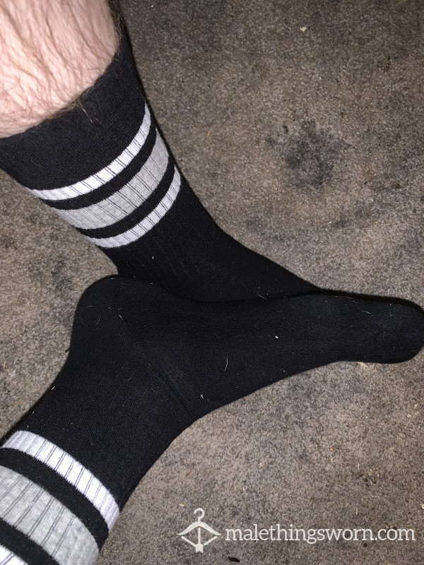 Black Socks With White Bands
