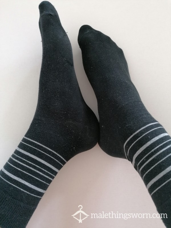 Buy Black Striped Socks Customizable