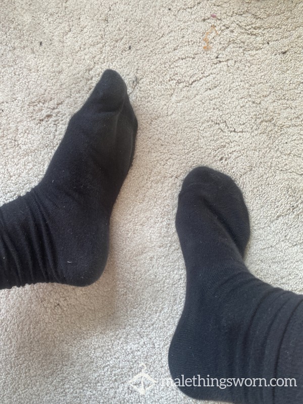 Black Well Worn Socks
