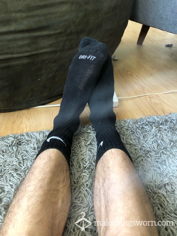 Black, Worn Athletic Socks