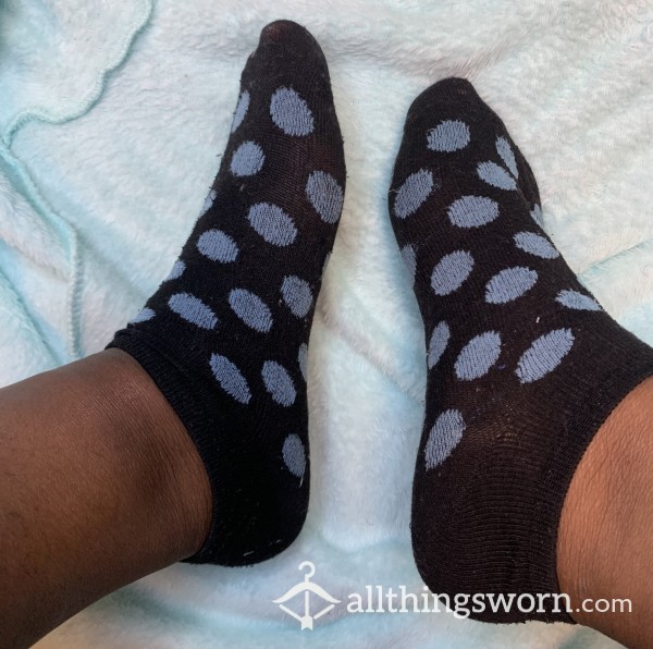 Blue And Black Ankle Socks