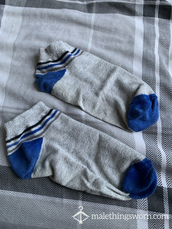 Blue And Grey Ankle Socks