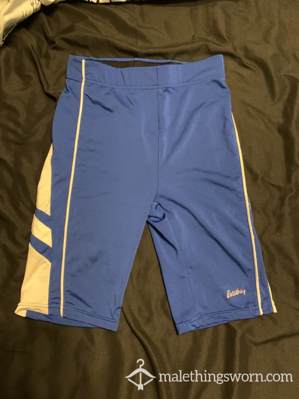 Blue And White Track & Field Uniform Compression Shorts