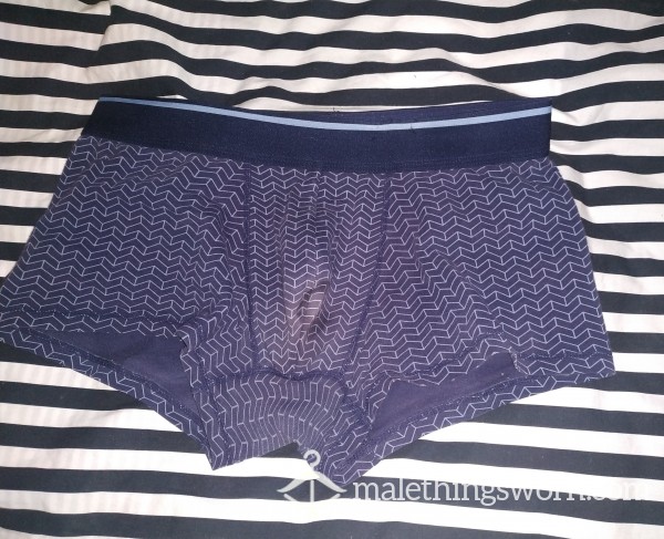 Used Blue Boxers Wearing And Cumming 3 Days In A Row