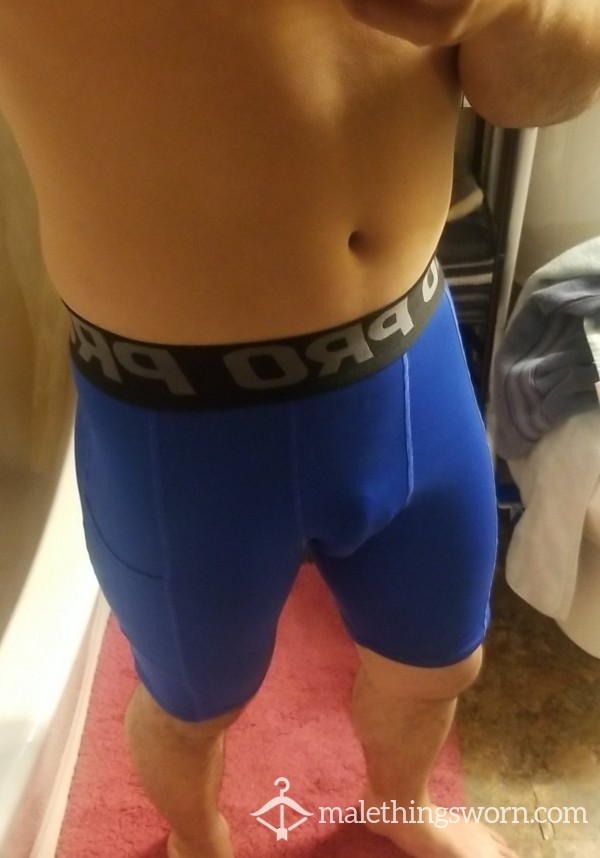 Blue Boxers Worn For A Full Days Work And Gym Time