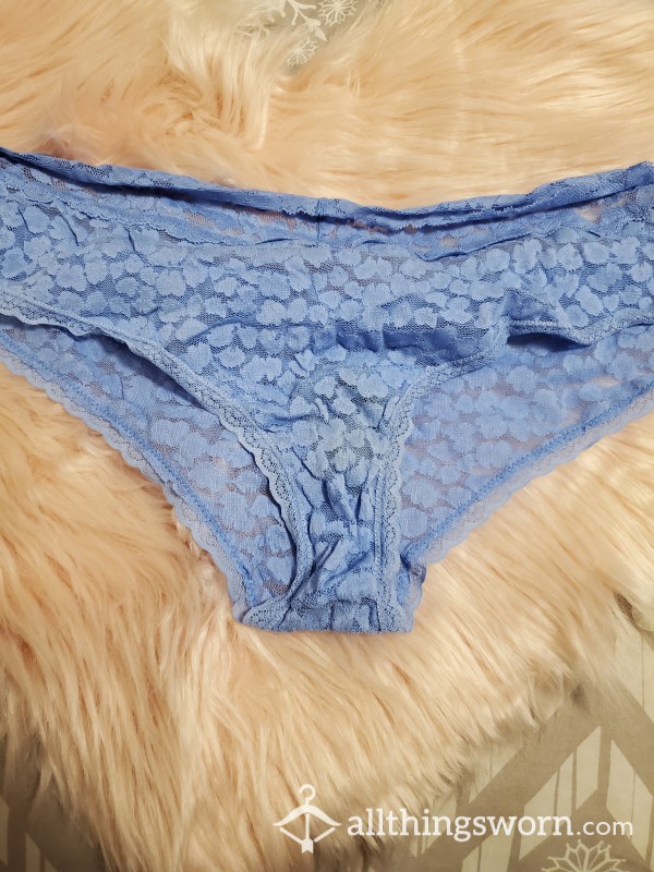 Blue Lace Cheeky (Worn, Light Stain)