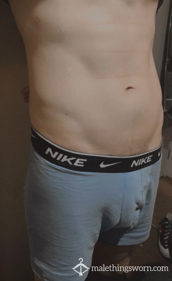 Blue Nike Boxers- Had Sexy Sweaty Bum In Them
