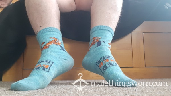 Blue Striped Tigger Socks