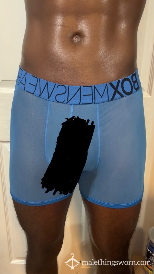 Box Menswear Blue Mesh Boxer Briefs